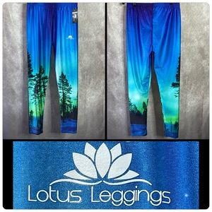 LOTUS Leggings Trees and Starry Night NWT Size Youth Large
